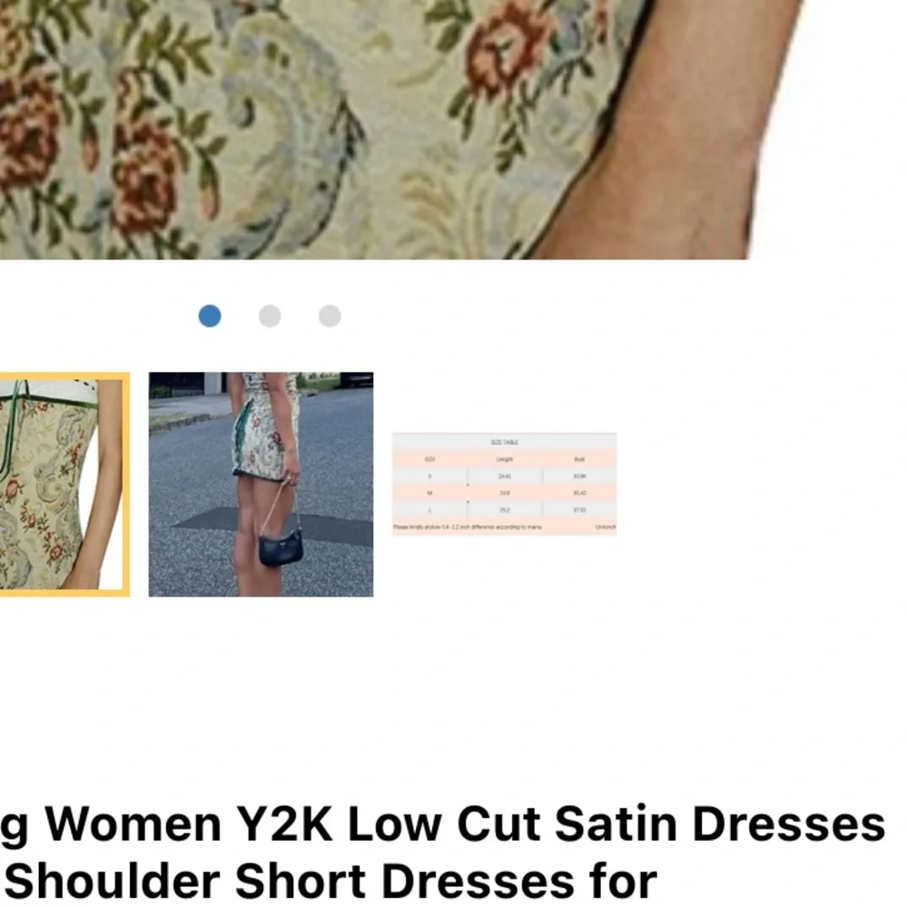Small Y2K floral low cut satin tube dress - Picture 3 of 14